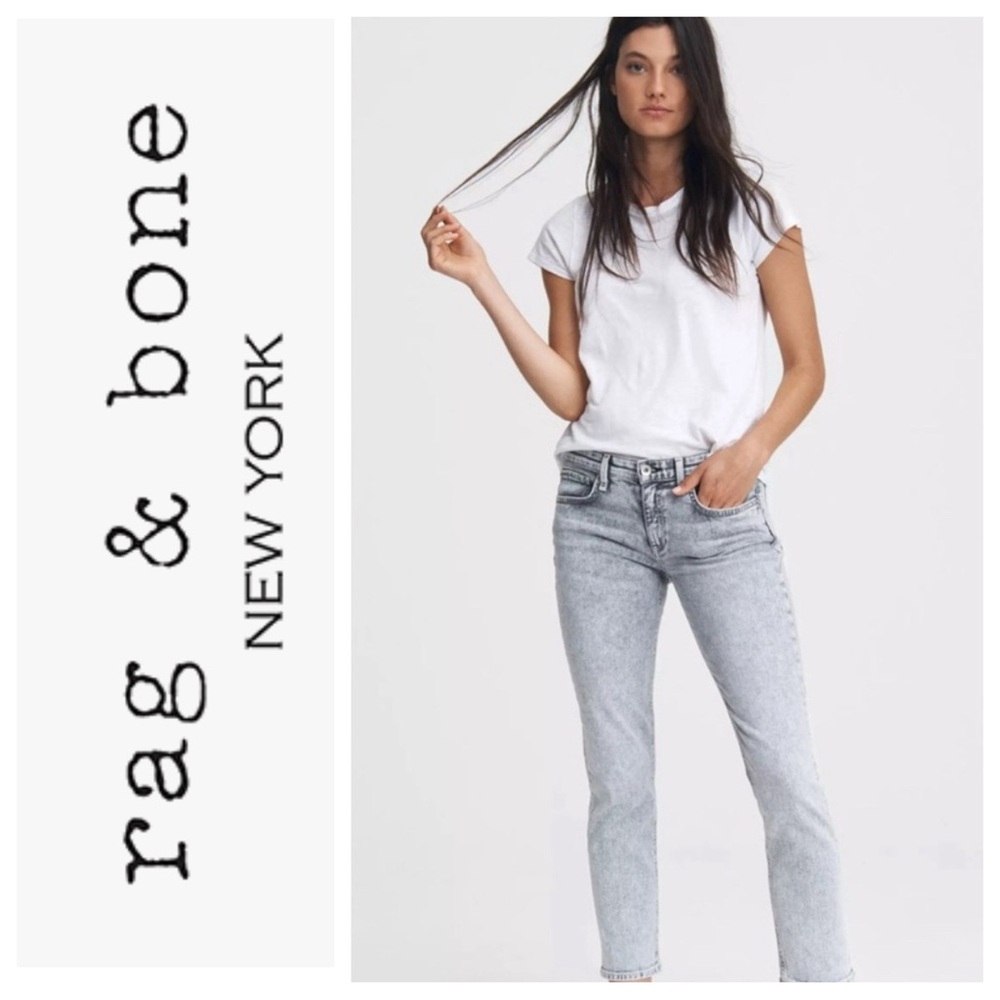 Rag & Bone Light Gray Straight Leg Jeans